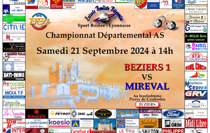 CHAMPIONNAT DEPARTEMENTAL MASCULIN  AS   BEZIERS 1  VS  MIREVAL