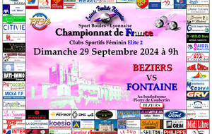 CHAMPIONNAT DE FRANCE Clubs Sportifs Féminins Elite 2                 BEZIERS   VS  FONTAINE