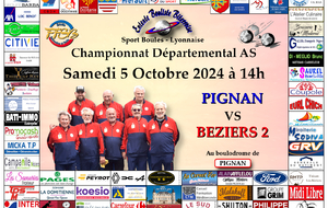 CHAMPIONNAT DEPARTEMENTAL MASCULIN AS    PIGNAN / BEZIERS 2	