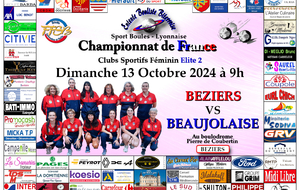 CHAMPIONNAT DE FRANCE Clubs Sportifs Féminins Elite 2    BEZIERS / BEAUJOLAISE	