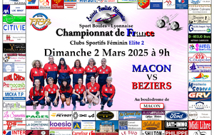 CHAMPIONNAT DE FRANCE Clubs Sportifs Féminins Elite 2    MACON / BEZIERS	