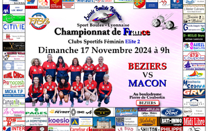 CHAMPIONNAT DE FRANCE Clubs Sportifs Féminins Elite 2    BEZIERS / MACON	