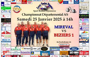 CHAMPIONNAT DEPARTEMENTAL MASCULIN AS    MIREVAL / BEZIERS 1	