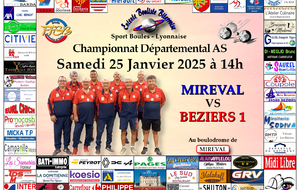 CHAMPIONNAT DEPARTEMENTAL MASCULIN AS    MIREVAL / BEZIERS 1	