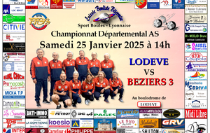 CHAMPIONNAT DEPARTEMENTAL MASCULIN AS    LODEVE / BEZIERS 3	