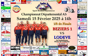 CHAMPIONNAT DEPARTEMENTAL MASCULIN  AS 1/8 de FINALE       BEZIERS 1  /  LODEVE 