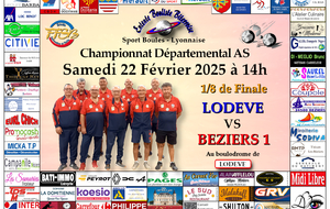 CHAMPIONNAT DEPARTEMENTAL MASCULIN  AS 1/8 de FINALE    LODEVE /   BEZIERS 1 