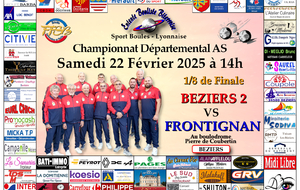 CHAMPIONNAT DEPARTEMENTAL MASCULIN  AS 1/8 de FINALE       BEZIERS 2  /  FRONTIGNAN