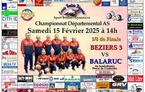 CHAMPIONNAT DEPARTEMENTAL MASCULIN  AS 1/8 de FINALE       BEZIERS 3  /  BALARUC