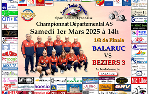 CHAMPIONNAT DEPARTEMENTAL MASCULIN  AS 1/8 de FINALE      BALARUC  /  BEZIERS 3