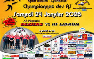 CHAMPIONNAT des AS  1/8 DE FINALE  BEZIERS 2 / HT LIBRON  A 14H