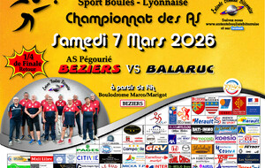 CHAMPIONNAT des AS 1/4 DE FINALE (Retour)    BEZIERS 2  /  BALARUC  A 14H