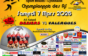 CHAMPIONNAT des AS 1/4 DE FINALE (Retour)    BEZIERS 3  /  VALERGUES  A 10H