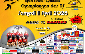 CHAMPIONNAT des AS   1/2 FINALE Retour  AGDE / BEZIERS 3  A 14H