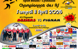 CHAMPIONNAT des AS   1/2 FINALE Retour  BEZIERS 2  /  PIGNAN   A 14H