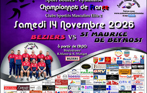 CHAMPIONNAT DE FRANCE ME2   BEZIERS / ST MAURICE DE BEYNOST  A 13H30